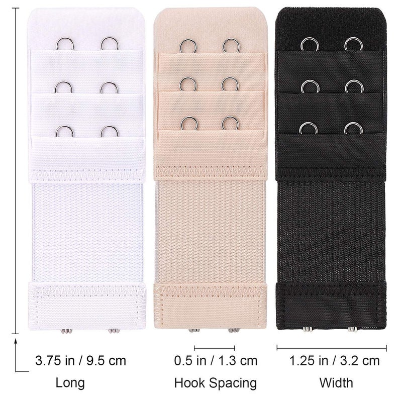 Akstore 6 Pieces Women's Soft Comfortable Elastic Bra Extenders Bra Extension Strap 2 Hook 3 Row Lady's Bra Extender Bra Band (Multicolors) - Image 2